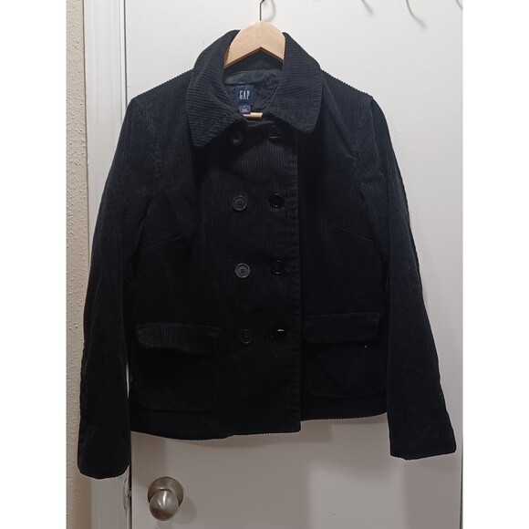 Gap Women's Black Double Breasted Corduroy Y2k 2004 Jacket Size Large - Picture 9 of 9